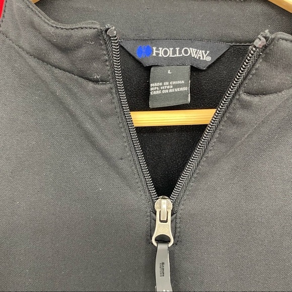 Holloway black & red 1/4 zip pullover athletic LS top, L - Picture 3 of 10